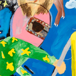 足上げ体操2 - 逆上がり　　177×125 cm
