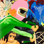 足上げ体操1 - 自転車　　177×122 cm